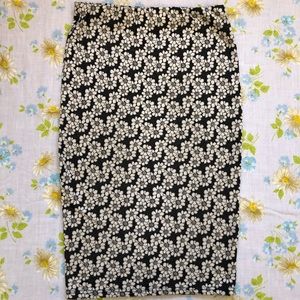 Daisy print bodycon stretch pencil skirt, S